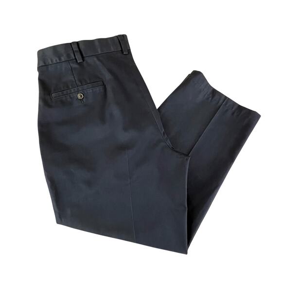 Brooks Brothers 346 Elliot Pleated Chino 36x30 Navy Blue Cotton Dress Pants - Picture 12 of 16